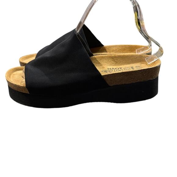 NAOT 'Tampa' Platform Black Stretch Slide Sandals Size 40 US 9 - Picture 3 of 7